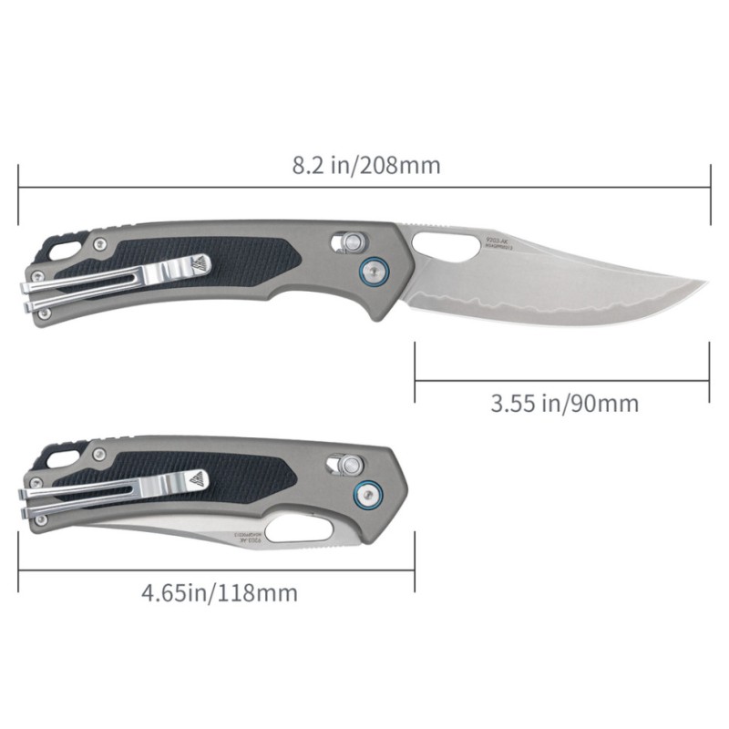 Ніж складаний SRM Retriever 9203-AK, чорно-сірий