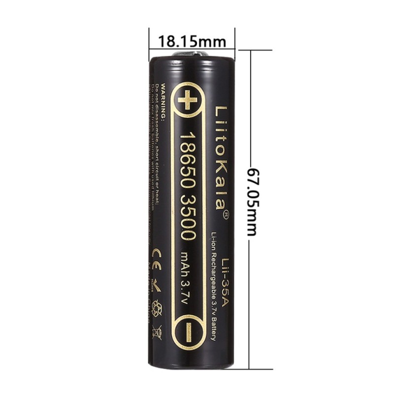 Акумулятор LiitoKala Lii-35A-JT 18650 3500mah battery