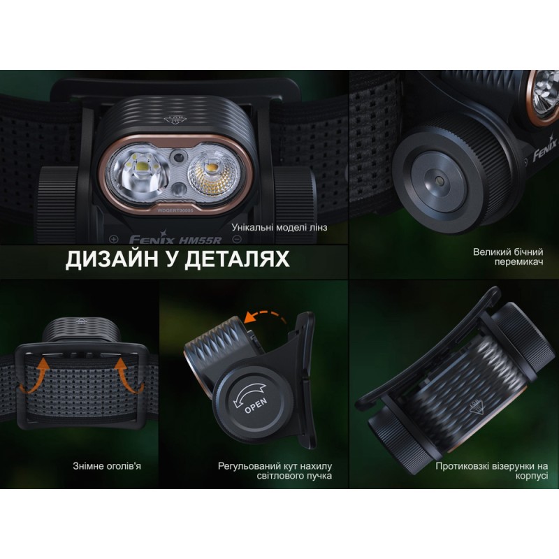 Ліхтар налобний Fenix HM55R, рожевий
