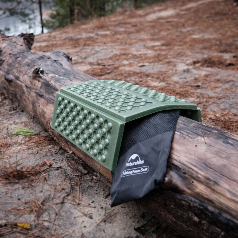 Сидушка туристична складана XPE Naturehike NH20PJ025, 15 мм, темно-зелена з чохлом для походів та кемпінгу