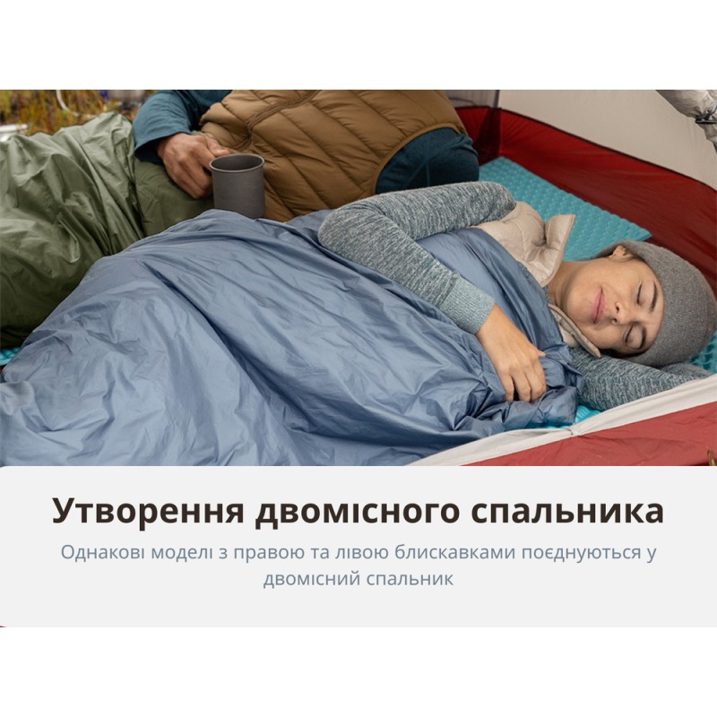 Спальний мішок Naturehike LW180 Mini NH21MSD04, правий, темно-зелений