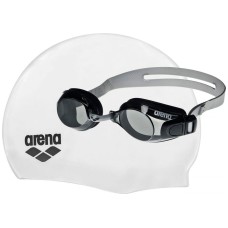 Комплект (окуляри+шапочка) Arena POOL SET чорний, білий Уні OSFM