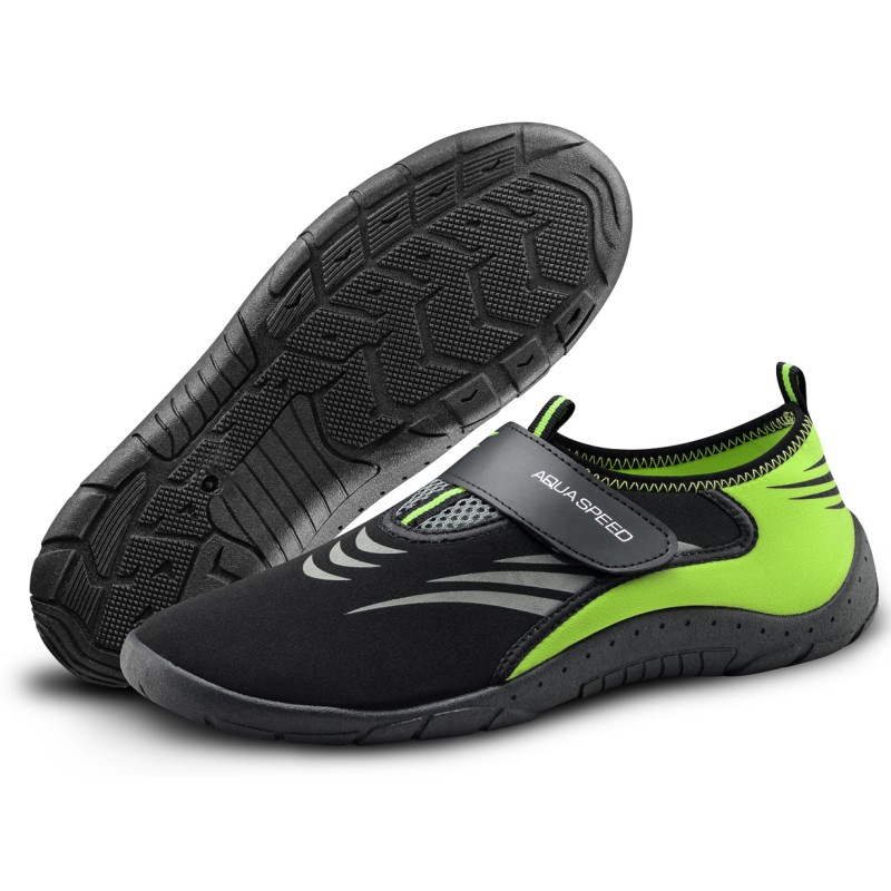 Аквашузи Aqua Speed AQUA SHOE MODEL 27A 7595 чорний, сірий, флуоресцентний жовтий Уні 35