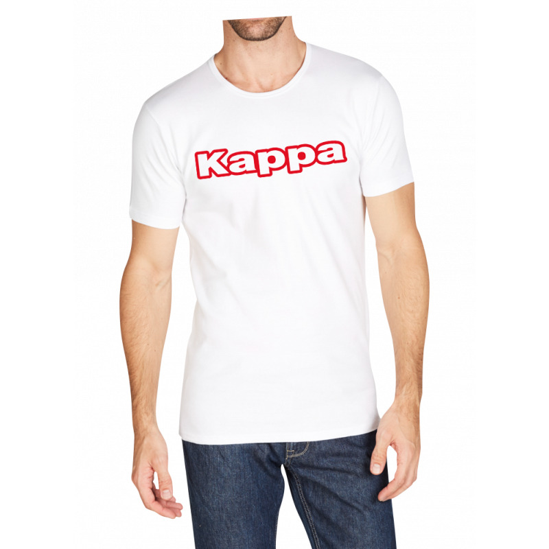 Футболка Kappa T-shirt Mezza Manica Girocollo con stampa logo pet білий Чол XL