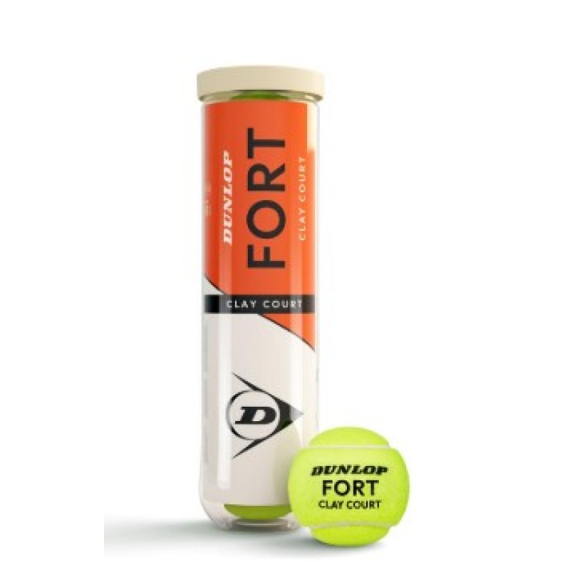 М'ячі для тенісу Dunlop Fort clay court 4B пластик банка