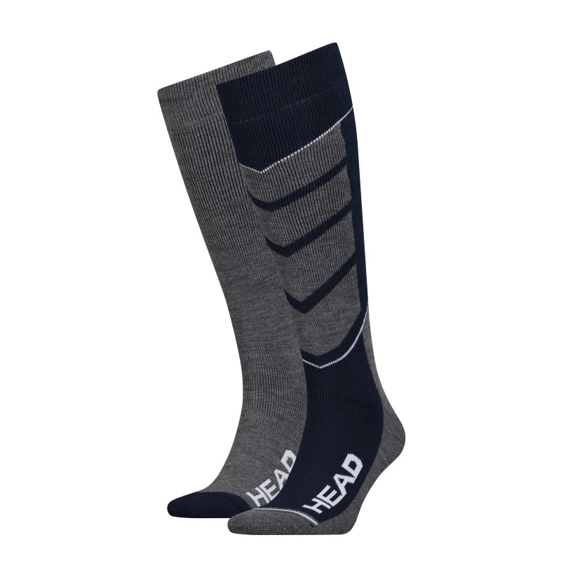 Шкарпетки гірськолижні Head UNISEX SKI V-SHAPE KNEEHIGH 2PPK синій, сірий Уні 31-34