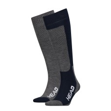 Шкарпетки гірськолижні Head UNISEX SKI KNEEHIGH 2PPK синій, сірий Уні 35-38