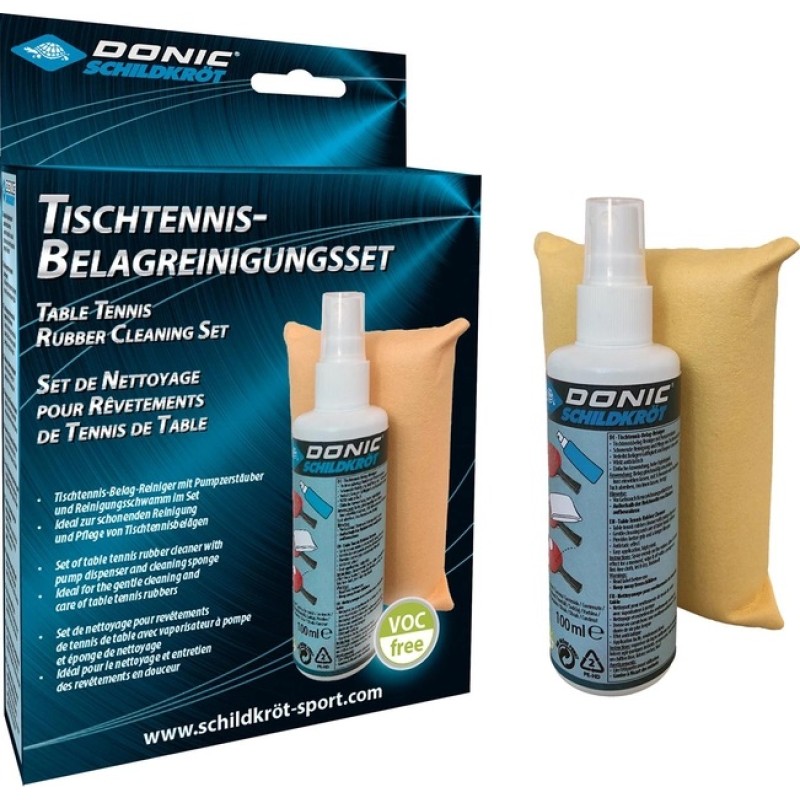 Набір для чищення ракеток Donic Cleaning Set (очищувач 100 мл та спонж) 828529S