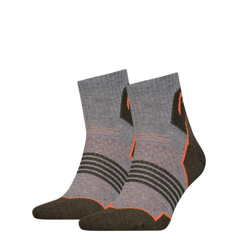 Шкарпетки Head HIKING QUARTER 2PPK UNISEX сірий, зелений Уні 35-38