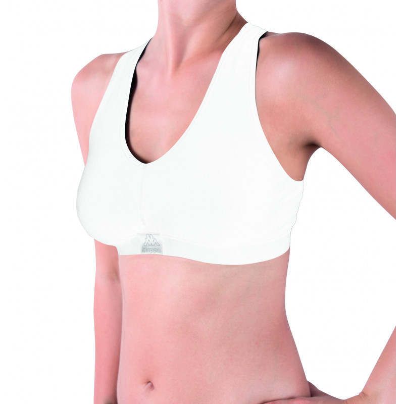 Топ спорт Kappa Reggiseno Sporty c/etichetta logo білий Жін L/XL
