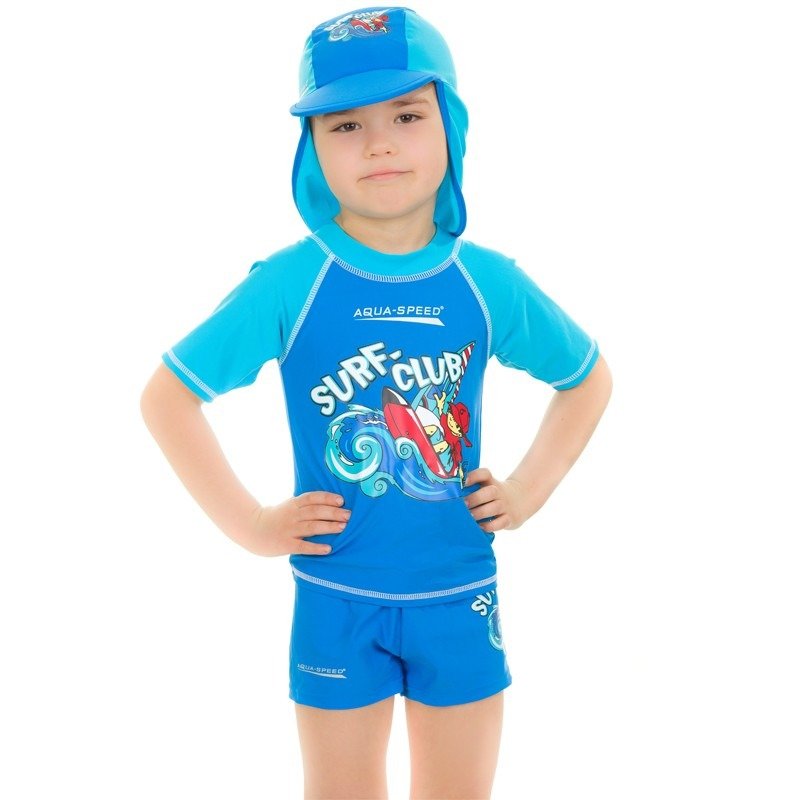 Топ сонцезахисний для хлопців Aqua Speed SURF-CLUB T-SHIRT 2031 синій, блакитний Діт 128см
