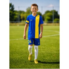 Дитяча футбольна форма X2 League (футболка+шорти), розмір XL (синій/жовтий)