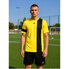 Футбольна форма X2 League (футболка+шорти), розмір M (жовтий/чорний)
