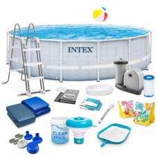 Басейн каркасний 17в1 INTEX 26746, 488 х 122 см, біло-синій