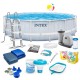 Басейн каркасний 17в1 INTEX 26746, 488 х 122 см, біло-синій