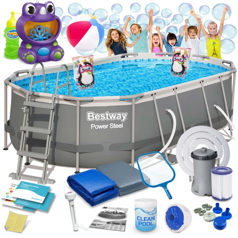 Басейн каркасний овальний 18в1 Bestway 56620, 427 x 250 x 100 см