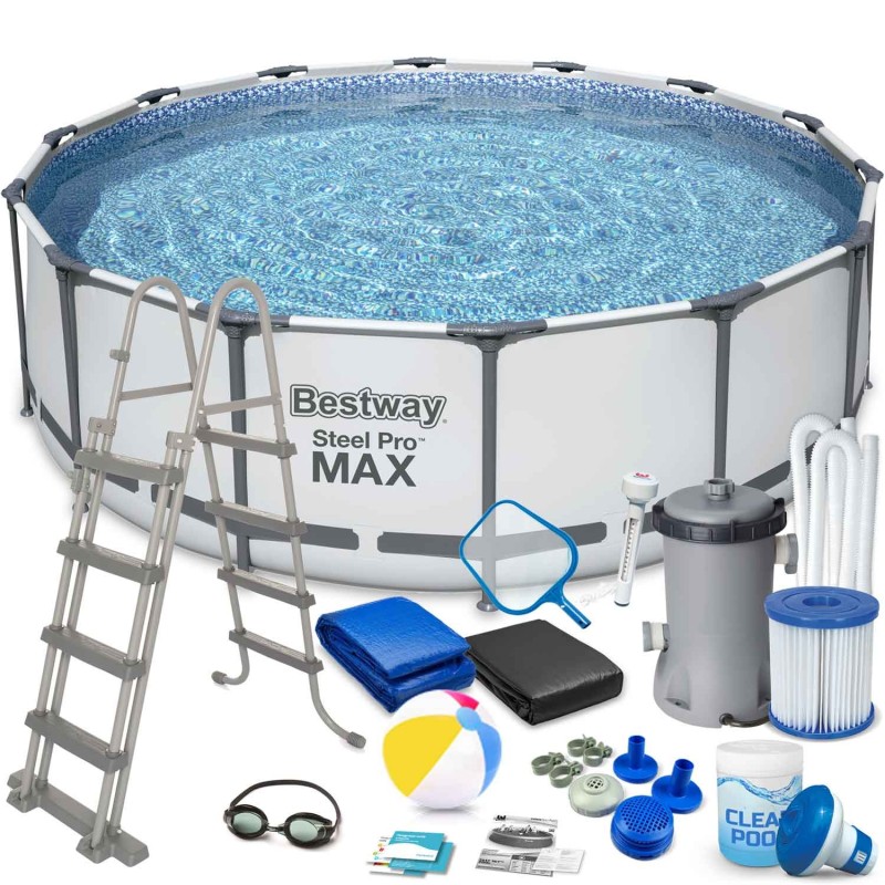 Басейн каркасний 18в1 Bestway 56438, 457 x 122 см + машина для створення бульбашок