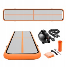 Гімнастична доріжка мат надувний AirTrack 4FIZJO Air Track Mat 500 x 100 x 15 см White/Orange