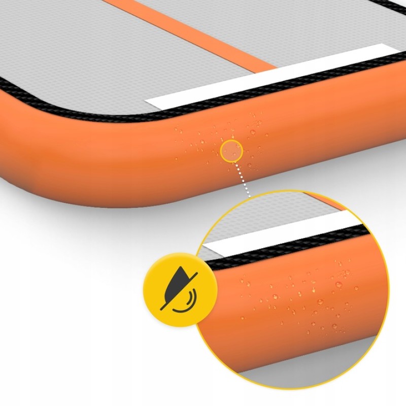 Гімнастична доріжка мат надувний AirTrack 4FIZJO Air Track Mat 500 x 100 x 15 см White/Orange