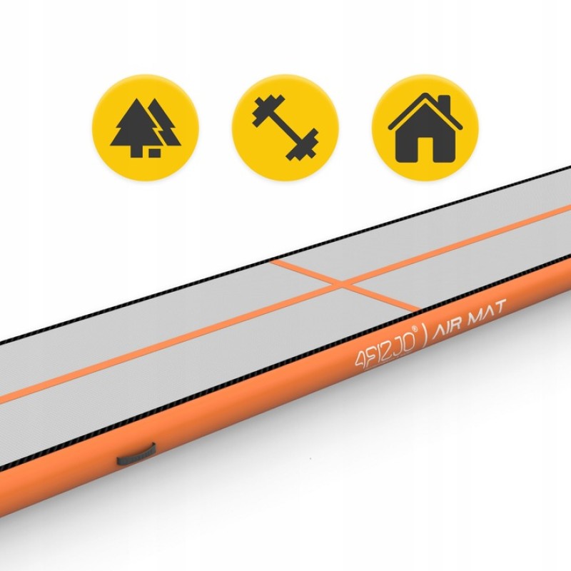 Гімнастична доріжка мат надувний AirTrack 4FIZJO Air Track Mat 500 x 100 x 15 см White/Orange