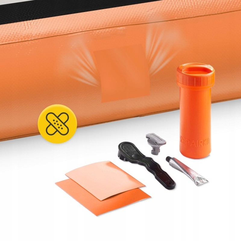 Гімнастична доріжка мат надувний AirTrack 4FIZJO Air Track Mat 500 x 100 x 15 см White/Orange