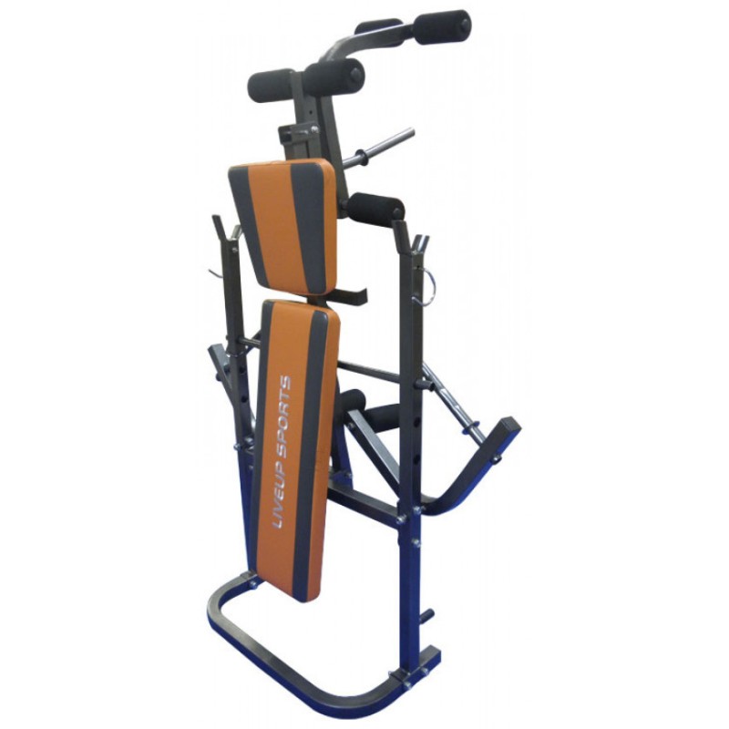 Лавка для жиму FITNESS WEIGHT BENCH Чорний/сірий/помаранчевий 145x136x96см (LS1101)