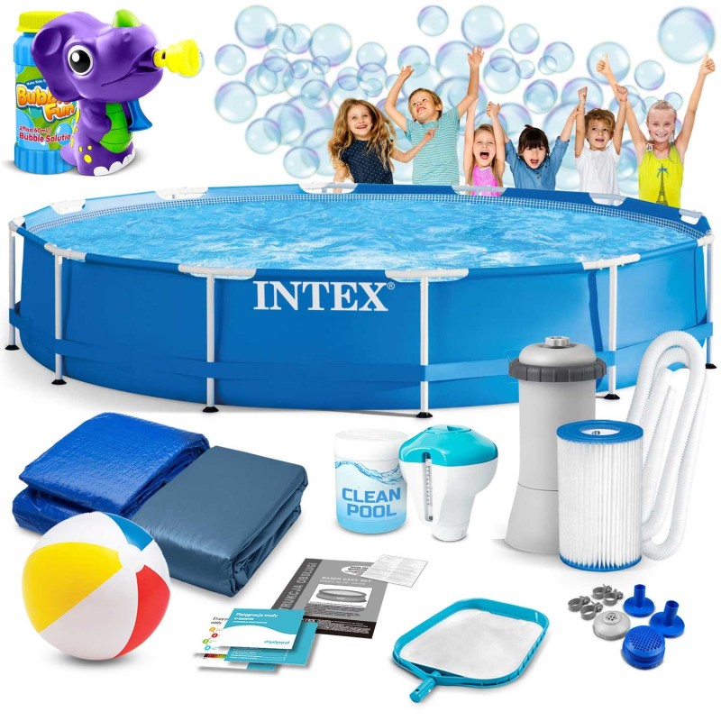 Басейн каркасний 16в1 INTEX 28212, 366 x 76 см + машина для створення бульбашок