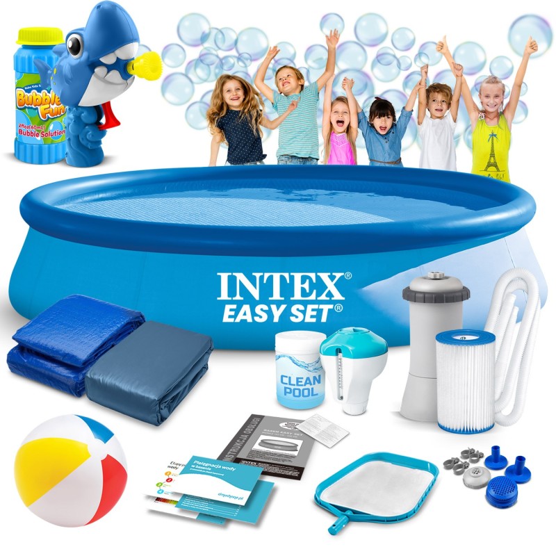 Басейн надувний 15в1 INTEX 28132, 366 x 76 см + машина для створення бульбашок