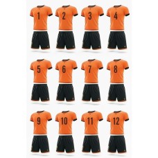 12 комплектів футбольної форми X2 "Start" (помаранчевий/чорний) 12X2003OR/BK