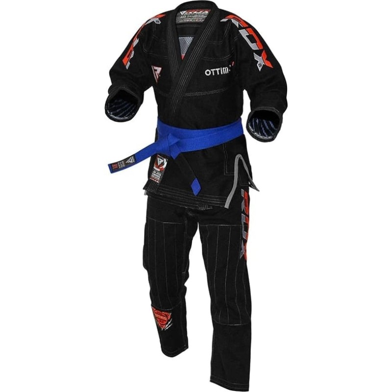 Костюм для бразильського джиу-джитсу RDX BRAZILIAN JIU-JITSU SUIT чорний A4 (BJJ-S1B)
