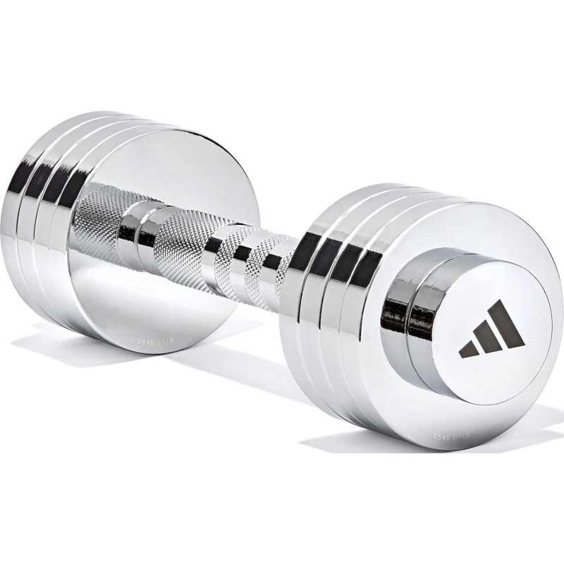 Гантель регульована Adidas Adjustable Chrome Dumbbell сріблястий 1-5 кг