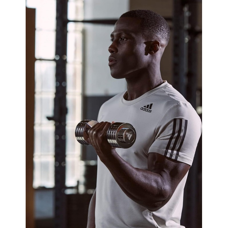 Гантель регульована Adidas Adjustable Chrome Dumbbell сріблястий 1-5 кг