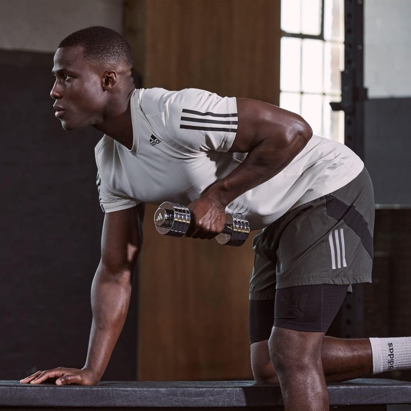Гантель регульована Adidas Adjustable Chrome Dumbbell сріблястий 1-5 кг