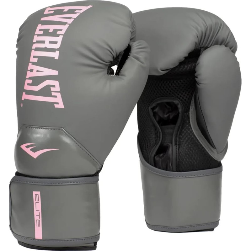 Боксерські рукавиці Everlast ELITE 2 BOXING GLOVES сірий, рожевий 14 унцій (P00003312)