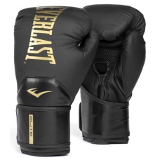 Боксерські рукавиці Everlast ELITE 2 BOXING GLOVES чорний, золотий Уні 10 унцій