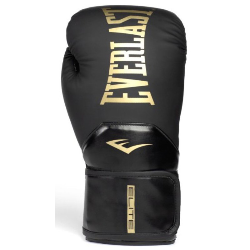 Боксерські рукавиці Everlast ELITE 2 BOXING GLOVES чорний, золотий Уні 10 унцій