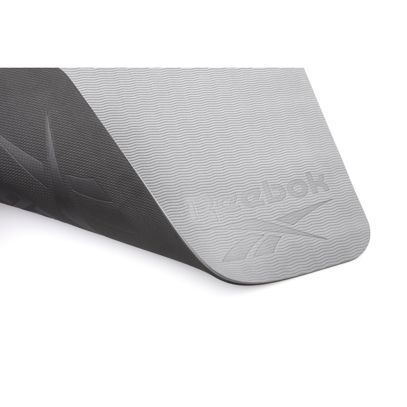 Двосторонній килимок для йоги Reebok Double Sided Yoga Mat чорний, сірий Уні 176 х 61 х 0,6 см