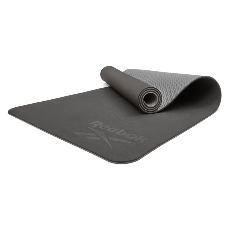 Двосторонній килимок для йоги Reebok Double Sided Yoga Mat чорний, сірий Уні 176 х 61 х 0,6 см
