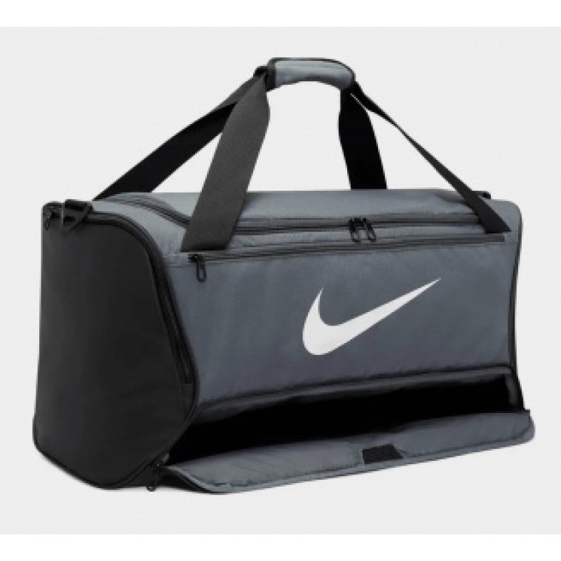 Сумка Nike NK BRSLA M DUFF - 9.5 60L сірий, чорний Уні 63,5х30,5х30,5 см