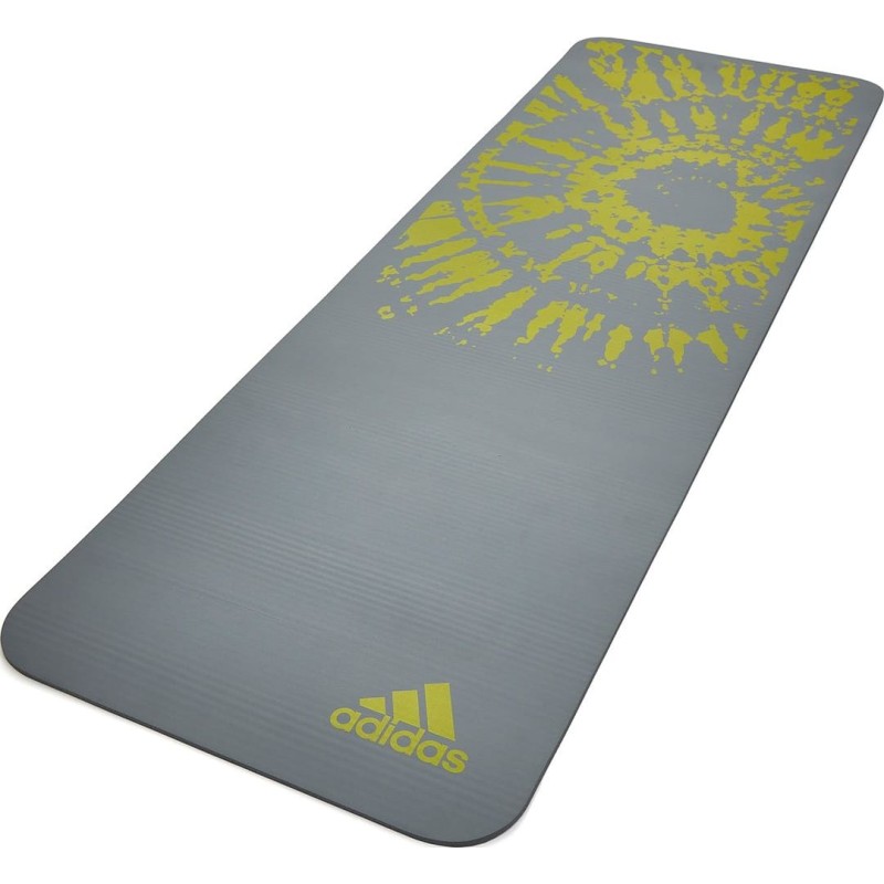 Килимок для йоги Adidas Tie-Dye Yoga Mat сірий, жовтий 183 х 61 х 1 см (ADYG-10200GR)