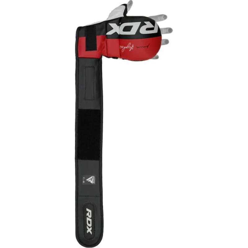 Тренувальні рукавиці RDX GRAPPLING GLOVES REX T6 PLUS чорний, червоний, білий S (GGR-T6R)