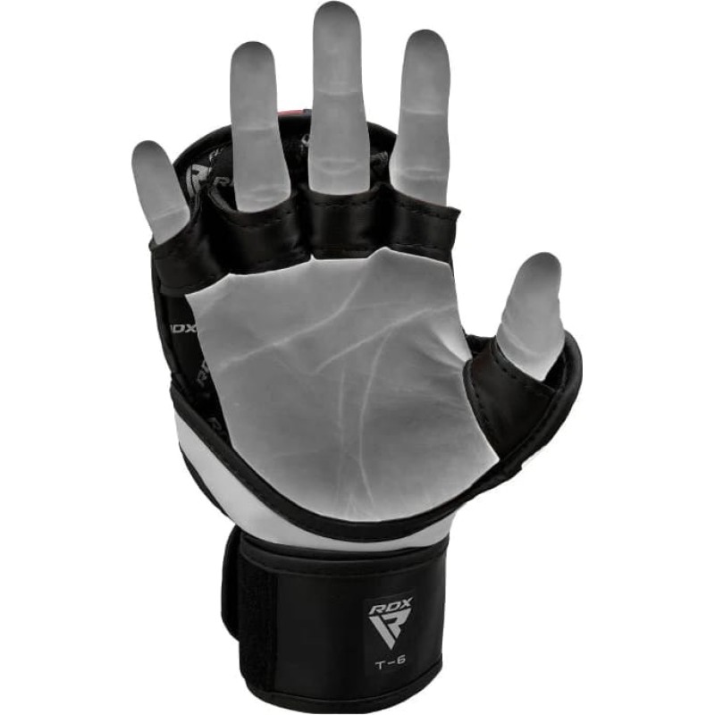Тренувальні рукавиці RDX GRAPPLING GLOVES REX T6 PLUS чорний, червоний, білий L (GGR-T6R)