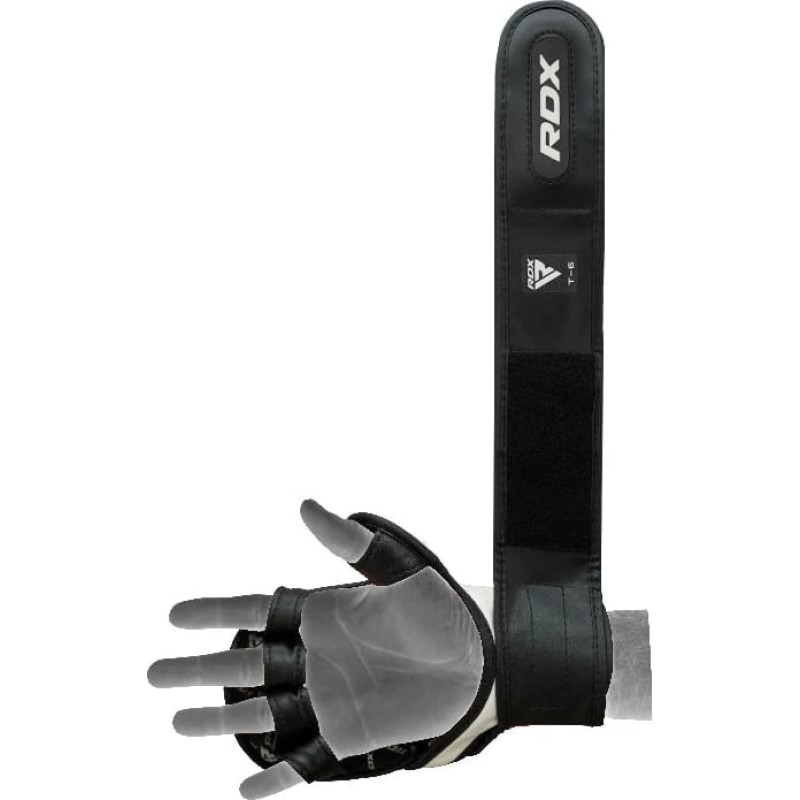 Тренувальні рукавиці RDX GRAPPLING GLOVES REX T6 PLUS чорний, синій, білий S (GGR-T6U)