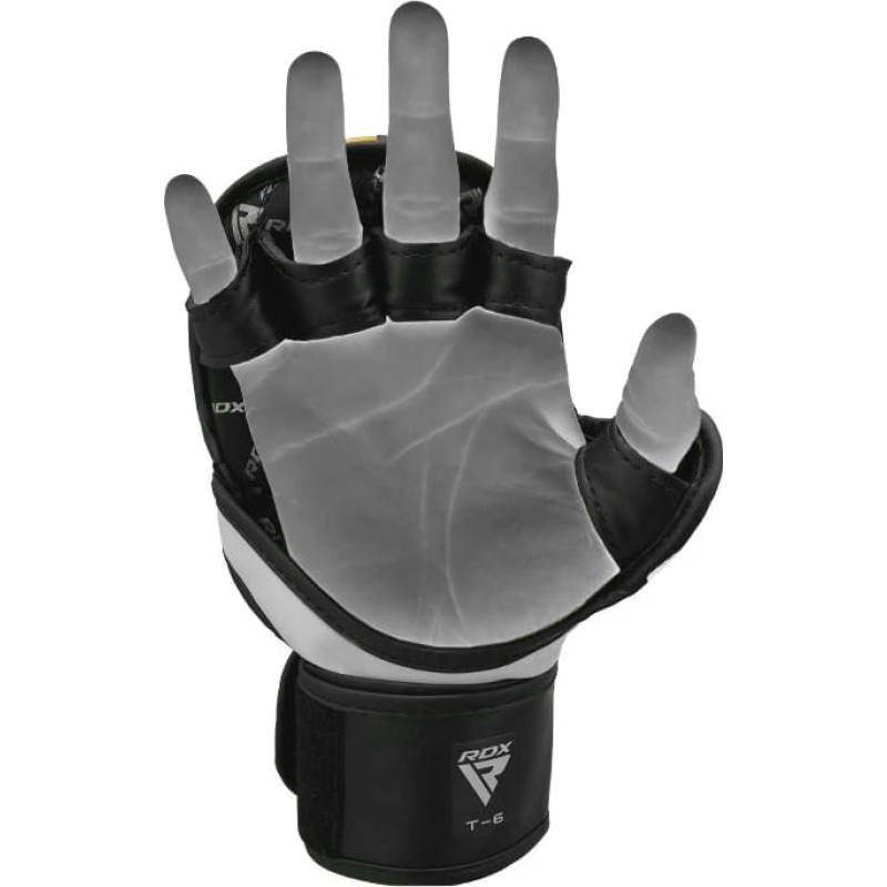 Тренувальні рукавиці RDX GRAPPLING GLOVES REX T6 PLUS чорний, синій, білий L (GGR-T6U)