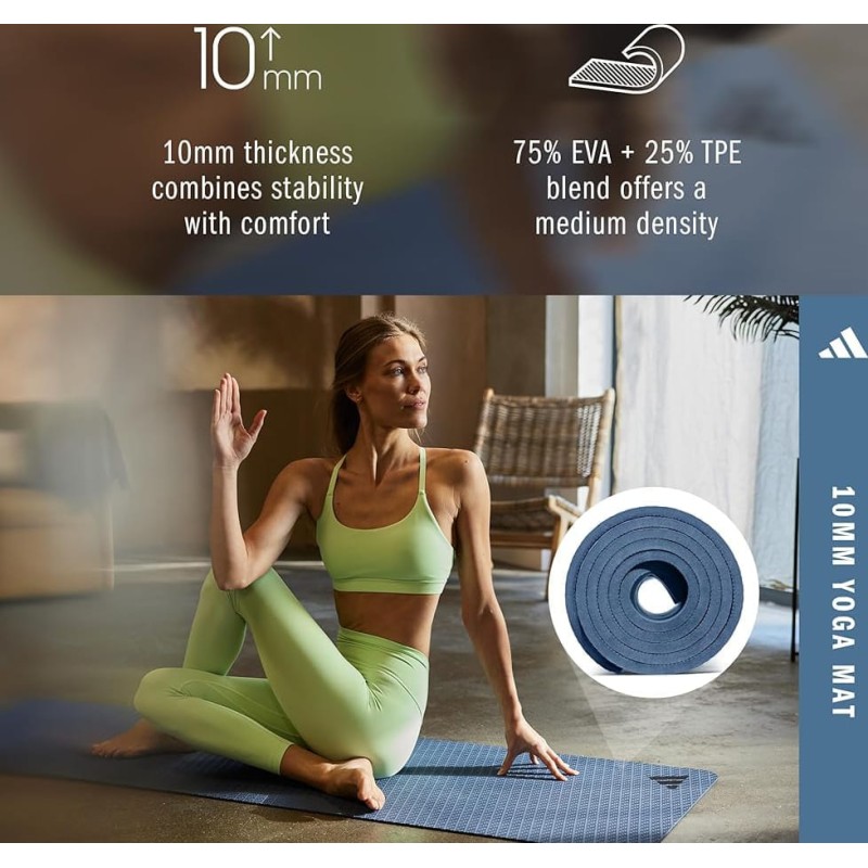 Килимок для йоги Adidas Yoga Mat блакитний 183 х 61 х 1 см