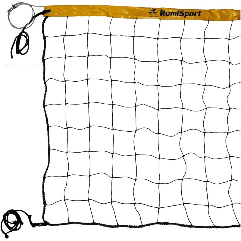 Сітка волейбольна Romi Sport "Basic 2,7 мм.(PE)" Sia000095 black/yellow, 8,5 м.