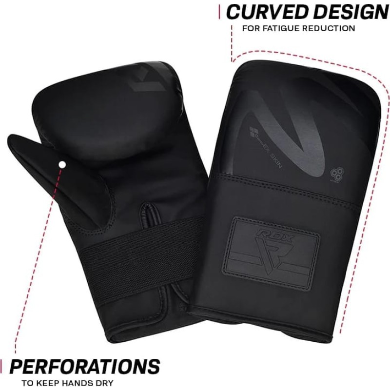 Боксерські рукавиці RDX BOXING BAG MITTS F15 чорний 4 унцій (BMR-F15MB)