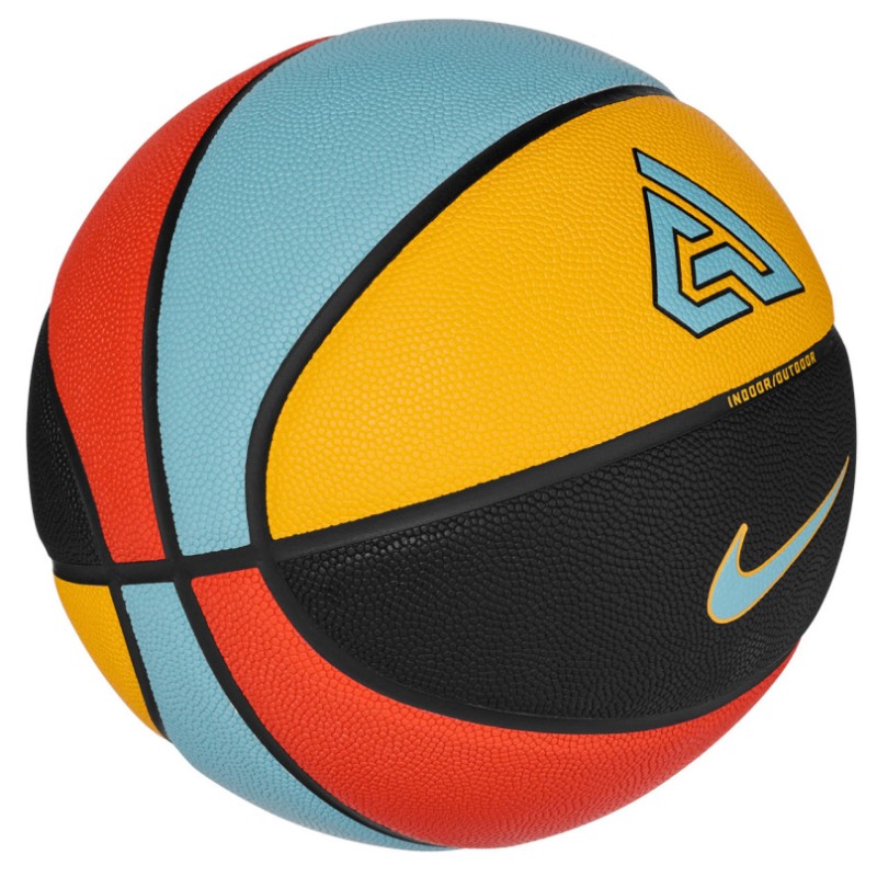 М'яч баскетбольний Nike ALL COURT 2.0 8P G ANTETOKOUNMPO DEFLATED black, yellow, blue, red size 7 (N.100.4138.824.07)