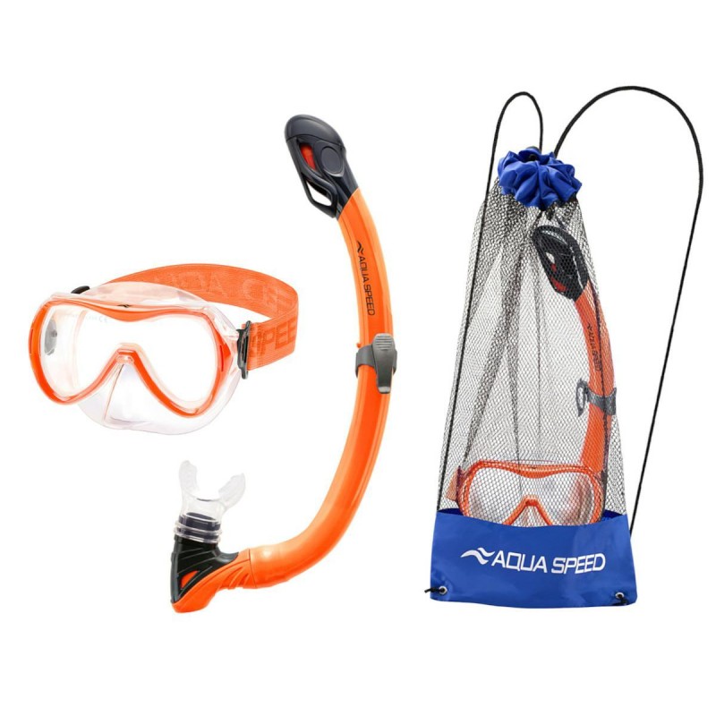 Набір маска і трубка Aqua Speed ALIZE FS + SAMOS 61090 помаранчевий Уні OSFM