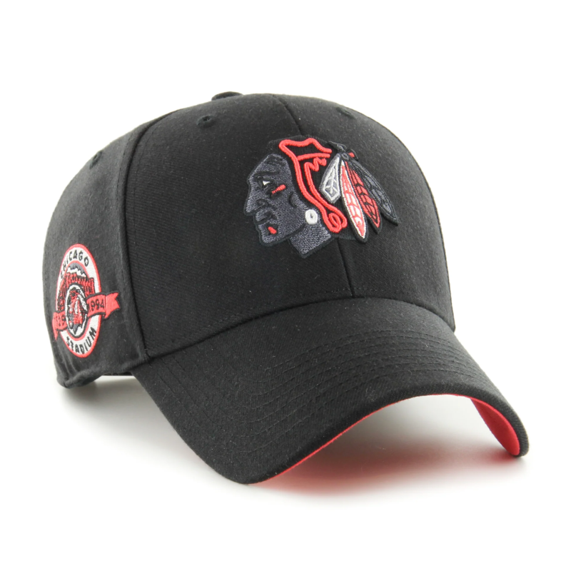 Кепка 47 Brand CHICAGO BLACKHAWKS SURE SHOT чорний, червоний Уні OSFA